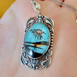1920's Sterling Butterfly Wing Necklace